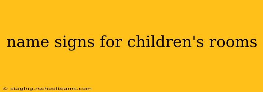 name signs for children's rooms