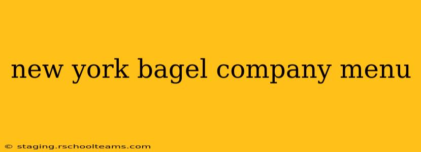 new york bagel company menu