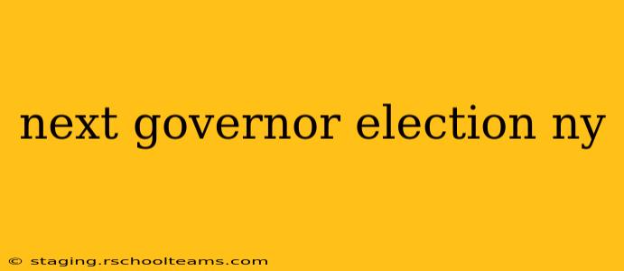 next governor election ny