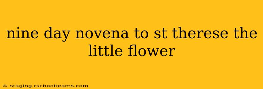 nine day novena to st therese the little flower