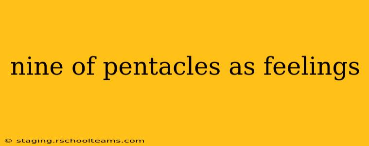 nine of pentacles as feelings
