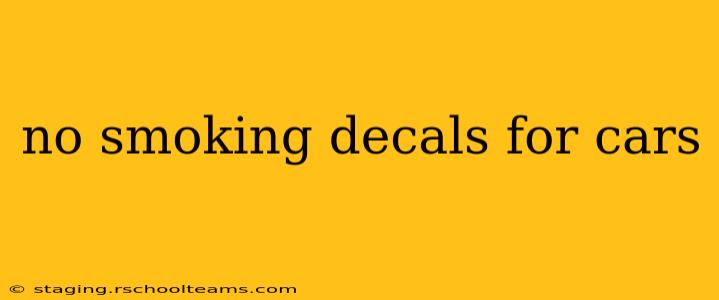 no smoking decals for cars