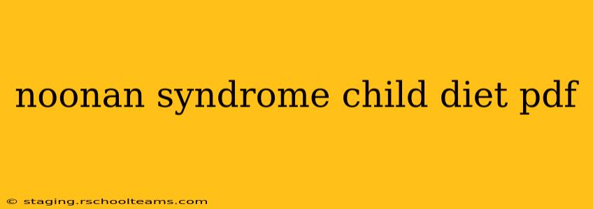 noonan syndrome child diet pdf