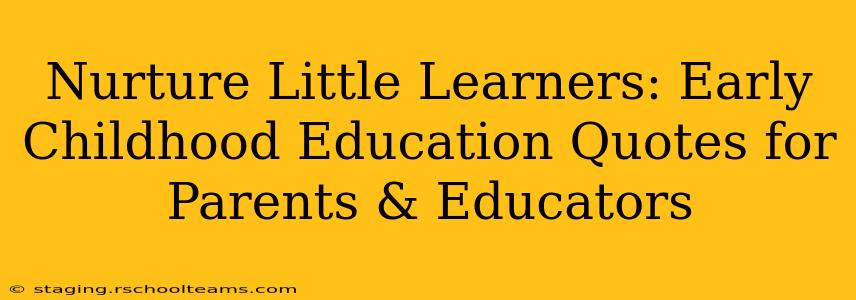 Nurture Little Learners: Early Childhood Education Quotes for Parents & Educators