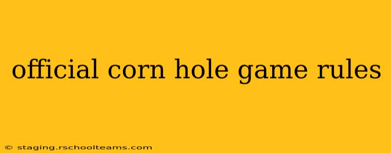 official corn hole game rules