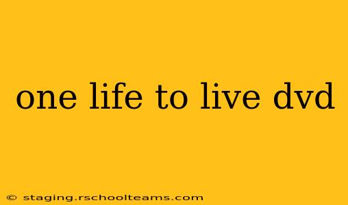 one life to live dvd