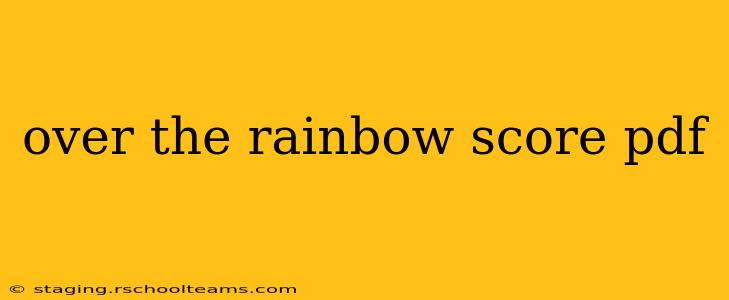 over the rainbow score pdf