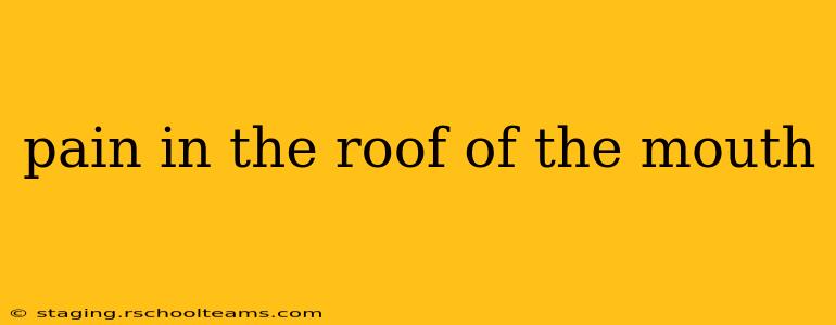 pain in the roof of the mouth