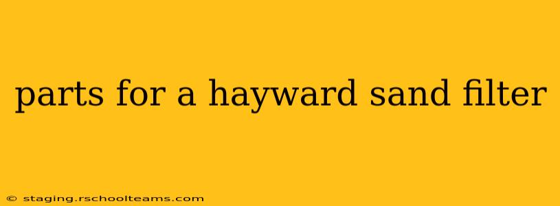 parts for a hayward sand filter