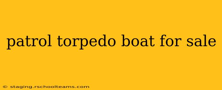 patrol torpedo boat for sale