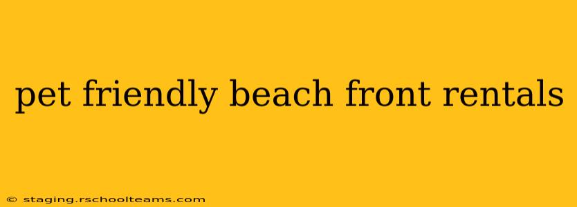 pet friendly beach front rentals