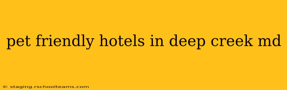 pet friendly hotels in deep creek md