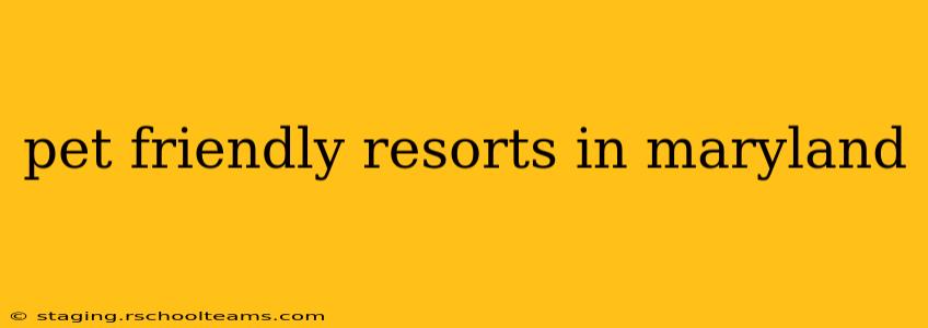 pet friendly resorts in maryland