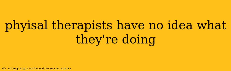 phyisal therapists have no idea what they're doing