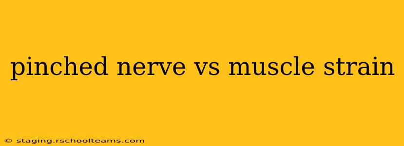 pinched nerve vs muscle strain