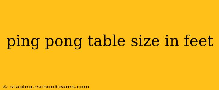 ping pong table size in feet