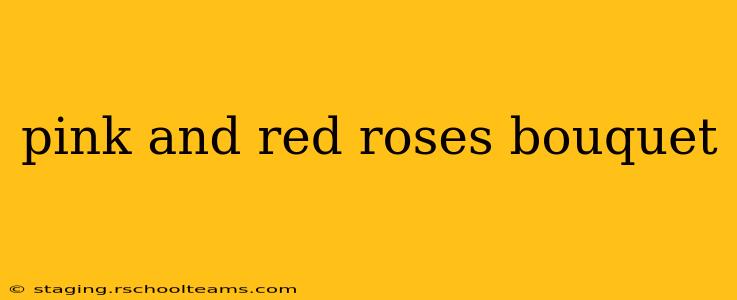 pink and red roses bouquet