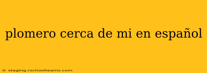 plomero cerca de mi en español