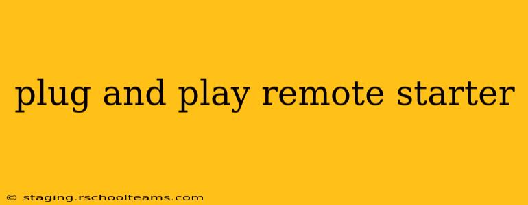 plug and play remote starter