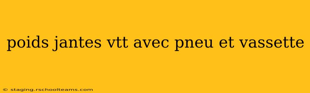 poids jantes vtt avec pneu et vassette
