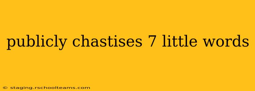 publicly chastises 7 little words