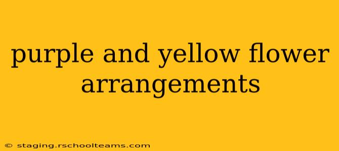 purple and yellow flower arrangements