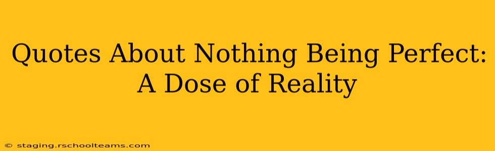 Quotes About Nothing Being Perfect: A Dose of Reality