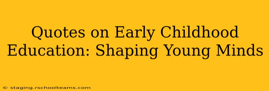 Quotes on Early Childhood Education: Shaping Young Minds