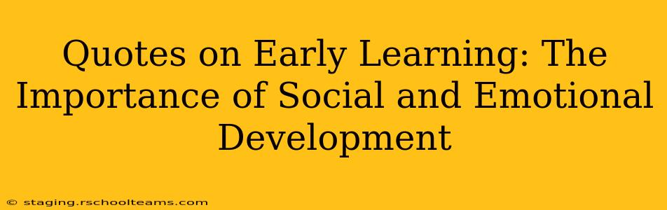 Quotes on Early Learning: The Importance of Social and Emotional Development