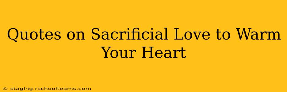 Quotes on Sacrificial Love to Warm Your Heart