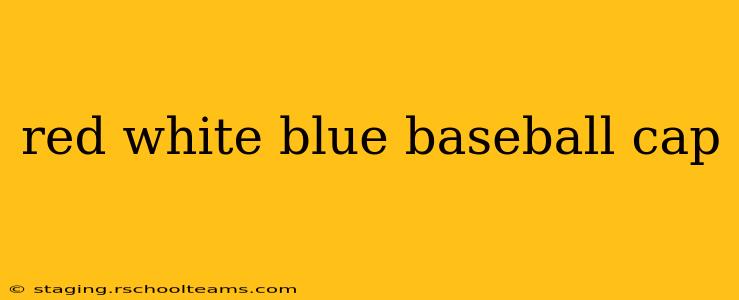 red white blue baseball cap
