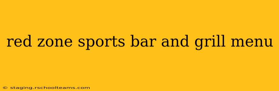 red zone sports bar and grill menu