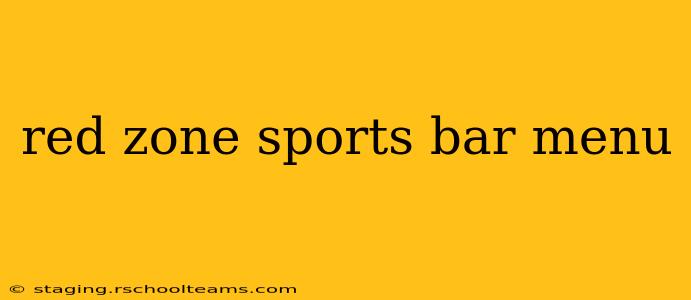 red zone sports bar menu