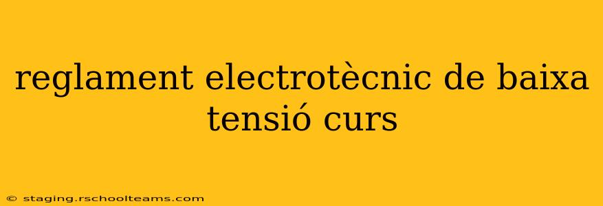 reglament electrotècnic de baixa tensió curs