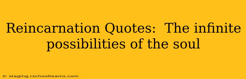 Reincarnation Quotes:  The infinite possibilities of the soul