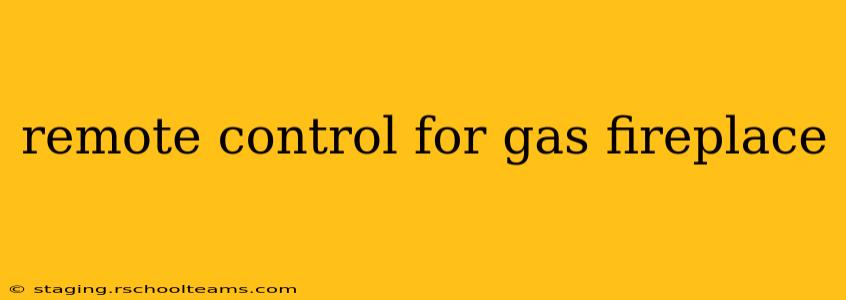 remote control for gas fireplace