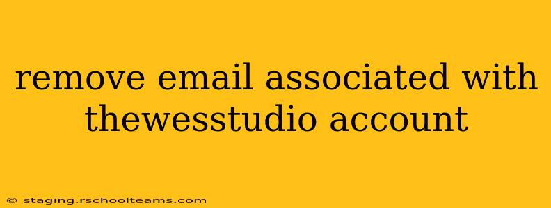 remove email associated with thewesstudio account
