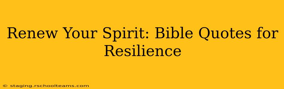 Renew Your Spirit: Bible Quotes for Resilience