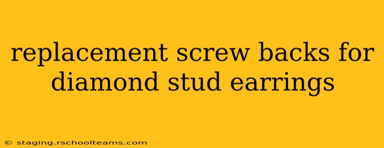 replacement screw backs for diamond stud earrings