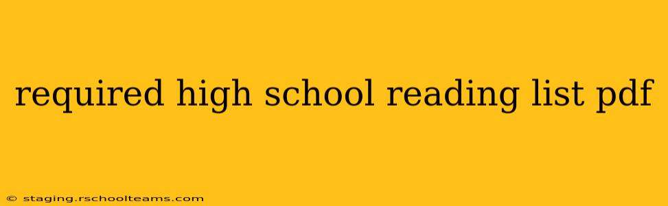 required high school reading list pdf
