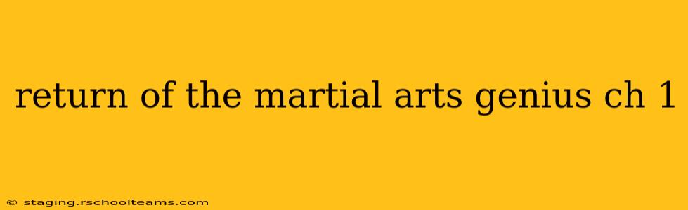 return of the martial arts genius ch 1
