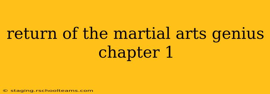 return of the martial arts genius chapter 1
