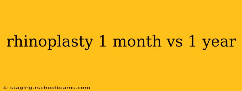 rhinoplasty 1 month vs 1 year