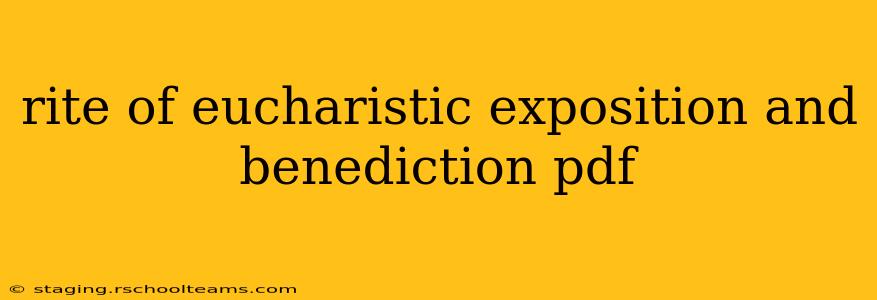 rite of eucharistic exposition and benediction pdf