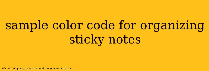 sample color code for organizing sticky notes