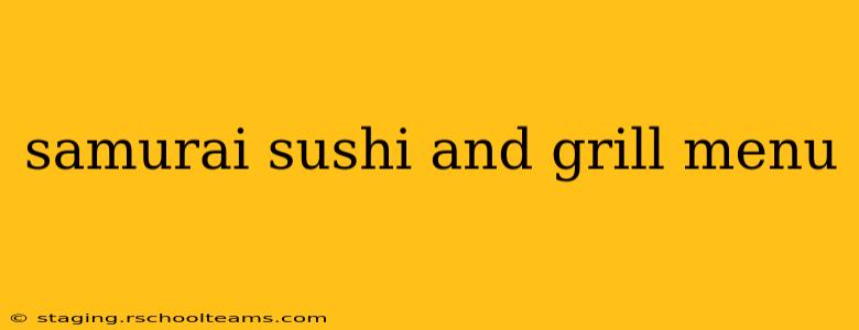 samurai sushi and grill menu