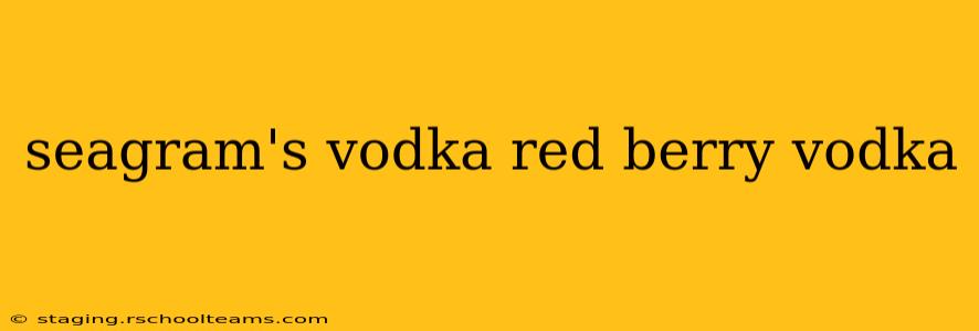 seagram's vodka red berry vodka