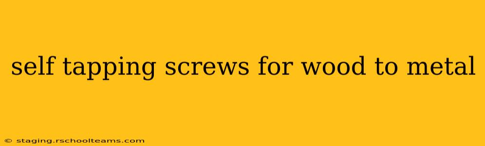 self tapping screws for wood to metal