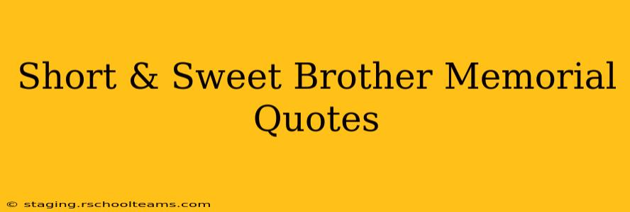 Short & Sweet Brother Memorial Quotes