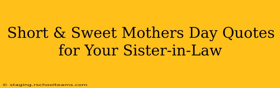 Short & Sweet Mothers Day Quotes for Your Sister-in-Law